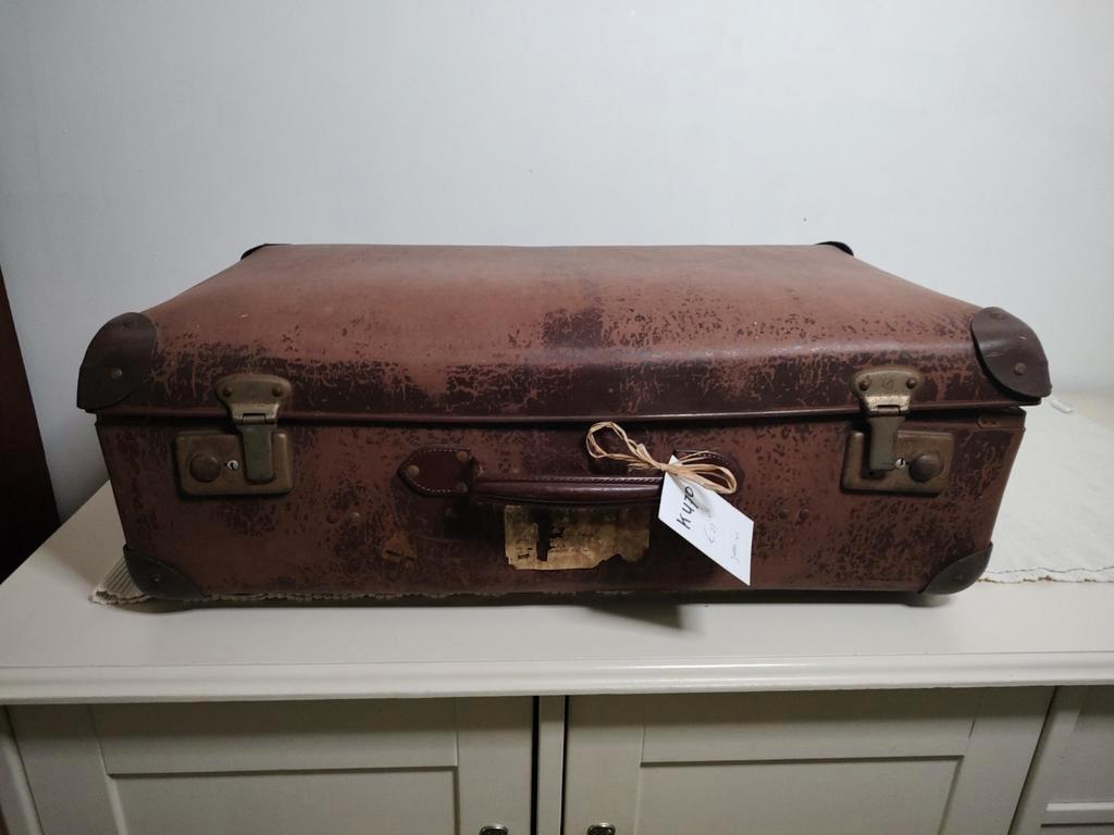 K470 VINTAGE jaren 40 koffer van geperst karton, 60 tot 70 cm, Overige materialen, Gebruikt, -