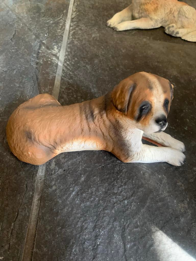 Zwaar stenen Sint Bernard beeldje, Ophalen of Verzenden, Gebruikt, Dier