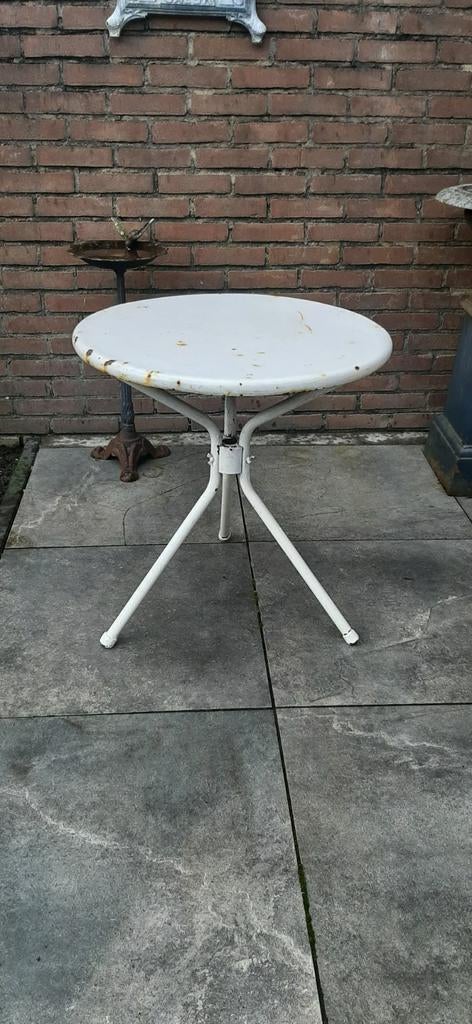 OUD  ... FRANSE  .....  TERRAS TAFEL  !!!, Tuin en Terras, Ophalen, Gebruikt, Rond, Metaal