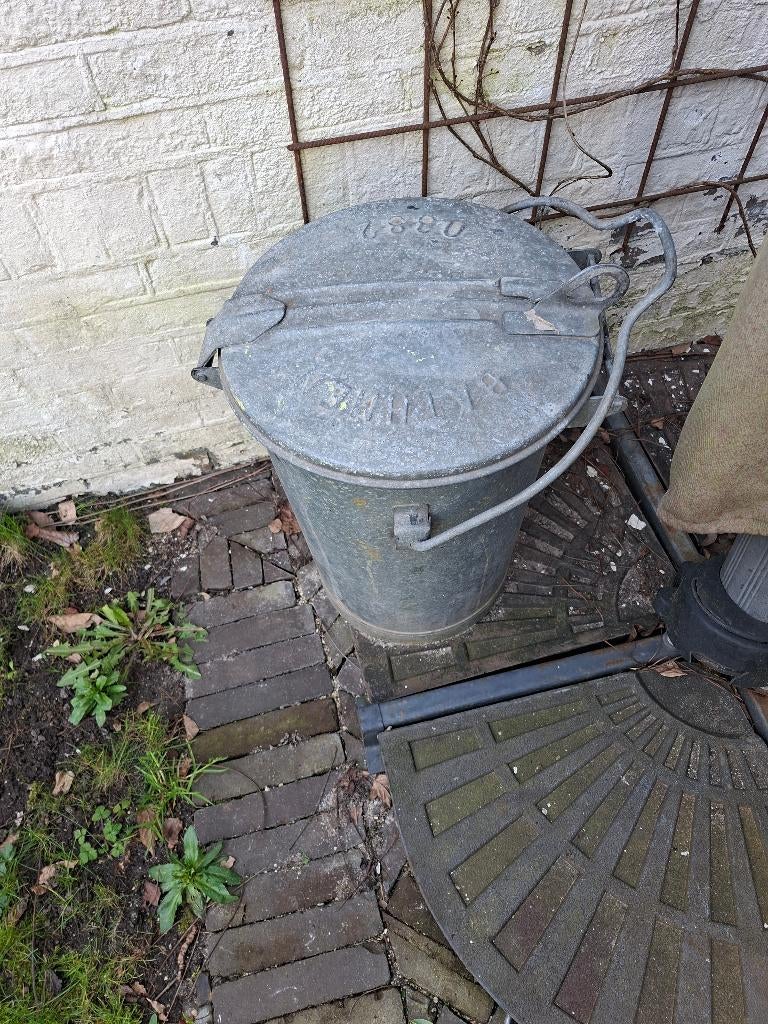 Vuilnisbak zink Bathmen vuilnisemmer, Ophalen, Rond, Metaal, Minder dan 30 cm