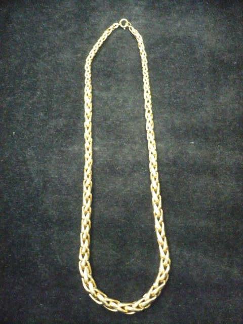 14 krt. gouden choker ketting 27.78 gram -45 cm breed 8 mm, Ophalen of Verzenden, Gebruikt, Goud, Goud