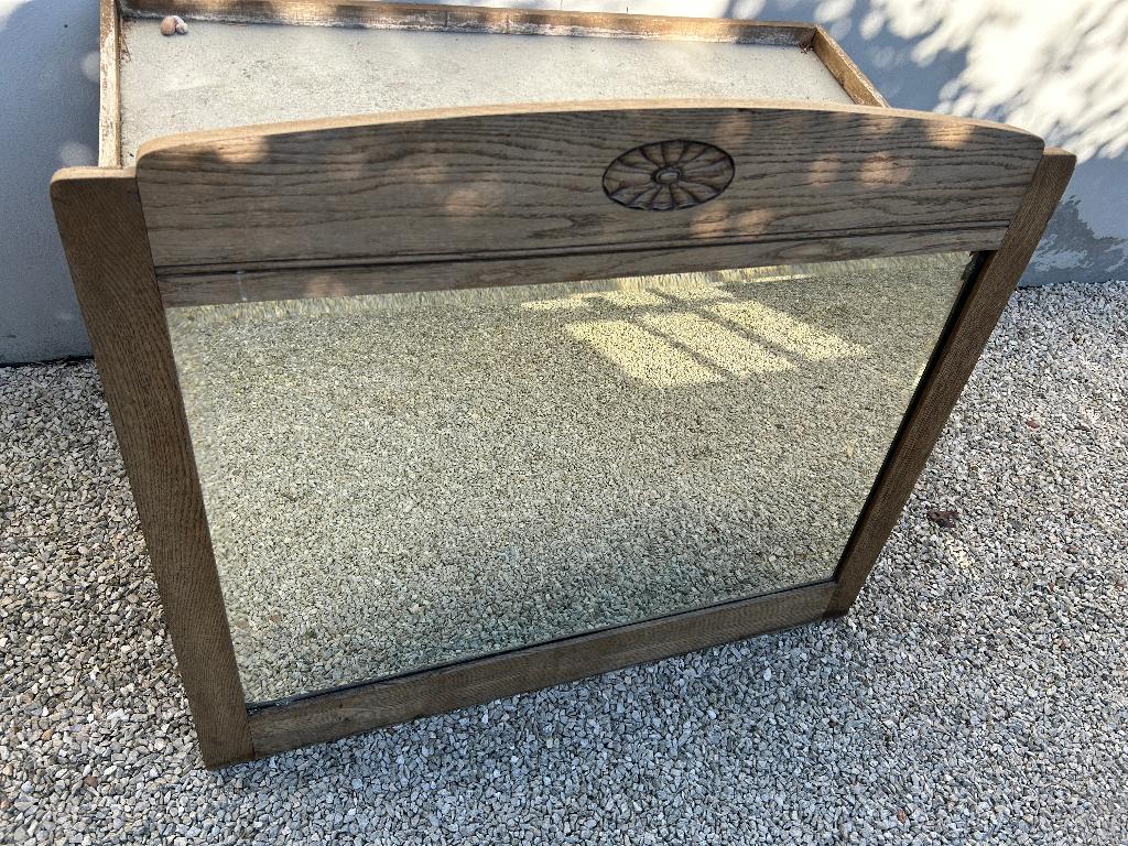 Antieke houten spiegel facet geslepen, mirror wood, Ophalen, Gebruikt, 100 tot 125 cm, Minder dan 100 cm