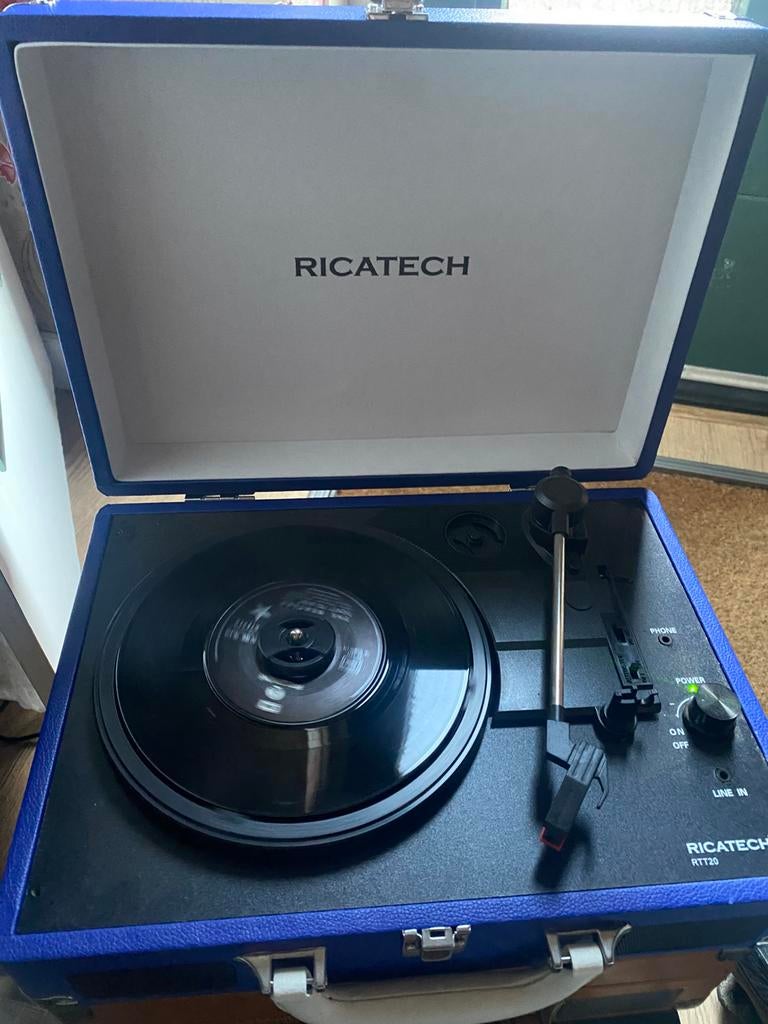 Ricatech platenspeler koffer blauw, Ophalen of Verzenden, Zo goed als nieuw, Overige merken