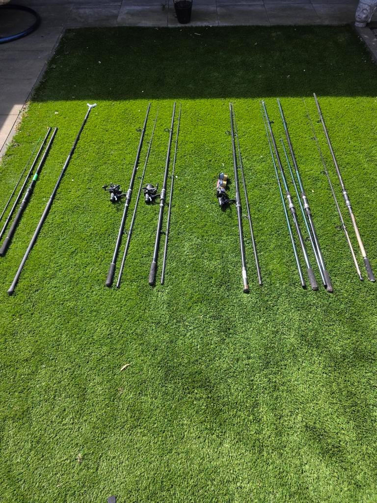 Verschillende hengels en molens, Ophalen, Gebruikt