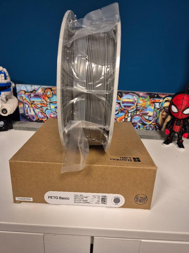Bambu Lab PETG Basic - 1kg - Gray (Grijs) - Incl. Spool, Computers en Software, 3D-printerbenodigheden, Ophalen of Verzenden, Nieuw