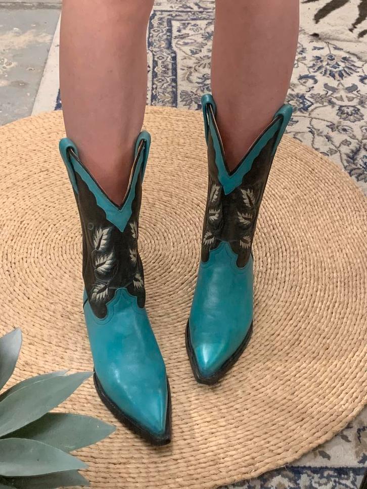 Rudel cowboylaarzen 38 western boots bohemian laarzen, Kleding | Dames, Schoenen, Zo goed als nieuw, Hoge laarzen, Blauw, Ophalen of Verzenden