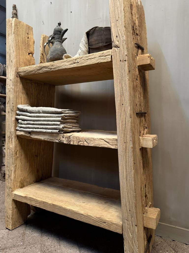 Unieke robuuste Elmwood schappenkast oud houd badkamermeubel, Ophalen, Nieuw, Nvt, Nvt