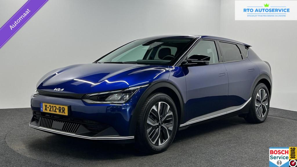 Kia EV6 Air 58 kWh 100% SOH CAMERA LEER CARPLAY ADAPTIEF CRU, Auto's, Automaat, Gebruikt, Met garantie (alle), Blauw