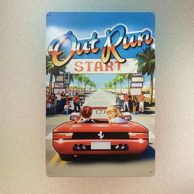 SEGA OUTRUN Retro Arcade Metalen Wandbord Poster., 1 speler, Nieuw, Ophalen of Verzenden, Vanaf 3 jaar