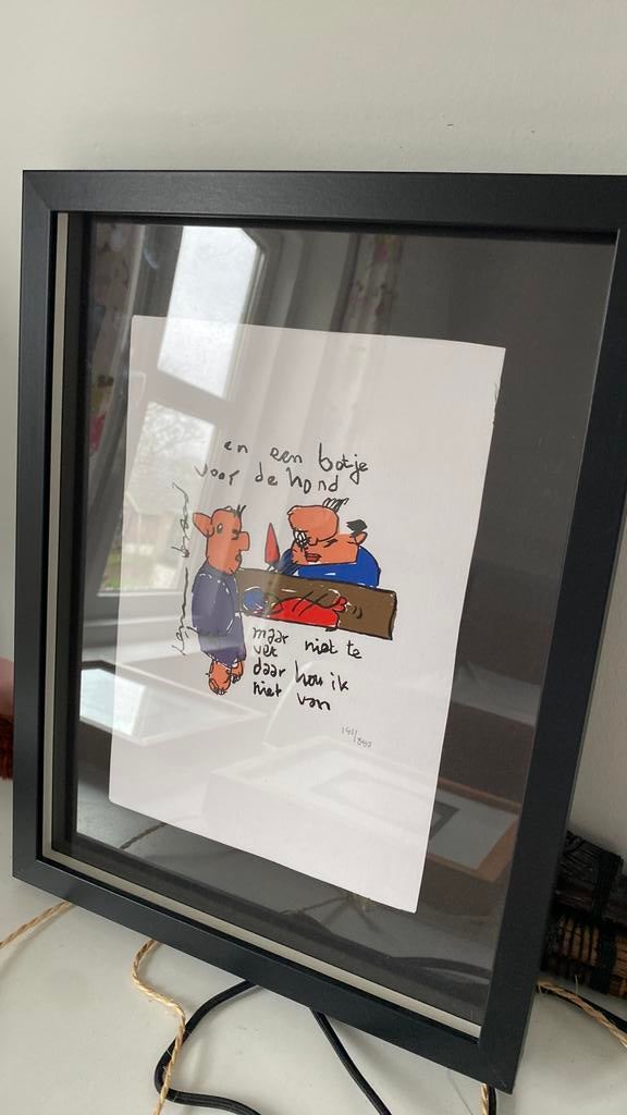 Zeefdruk een botje voor de hond van herman brood, Ophalen of Verzenden