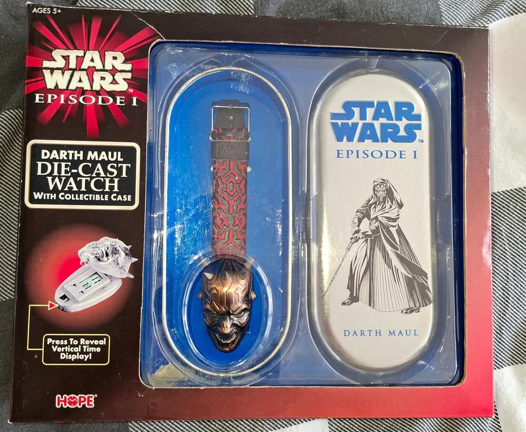 Star Wars Episode I Darth Maul horloge met verzamelblik, Ophalen of Verzenden, Rood, Jongen of Meisje