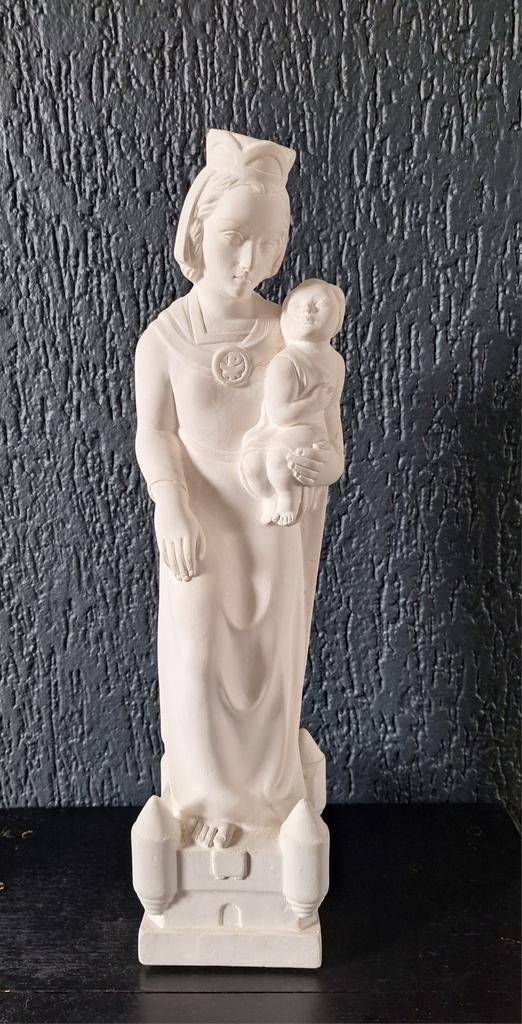 Beeld Burg gravin , Maria met kind,  wit, Verzamelen, Religie, Ophalen, Zo goed als nieuw, Beeld(je)