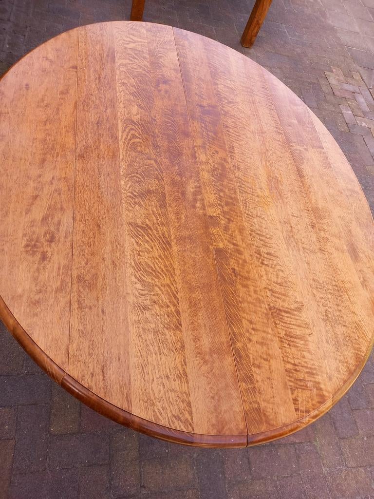 T.e.a.b. Kersenhouten eettafel, uitschuifbaar met stoelen, Huis en Inrichting, Tafels | Eettafels, Gebruikt, 100 tot 150 cm, 200 cm of meer