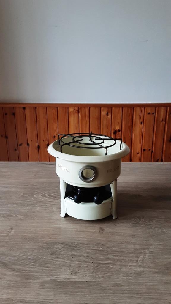 EMAILLE BEIGE 2 PITS PETROLEUMSTEL., Ophalen of Verzenden