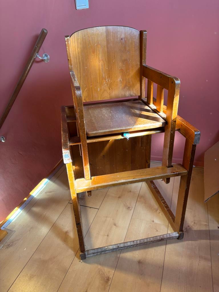 Houten Kinderstoel - Meegroeistoel, Ophalen, Gebruikt, Meegroeistoel, Afneembaar eetblad