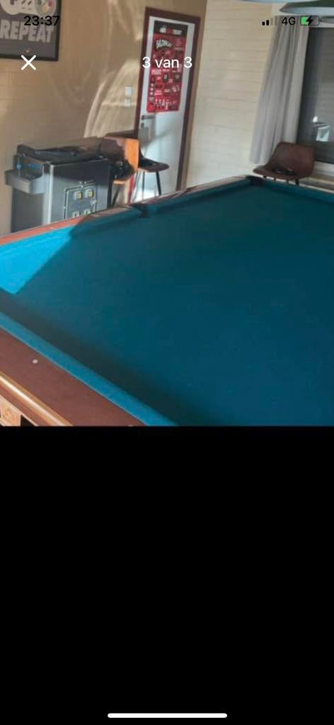 buffalo pro-ii pooltafel 9ft drop pocket met simonis laken, Ophalen of Verzenden, Zo goed als nieuw, Pooltafel