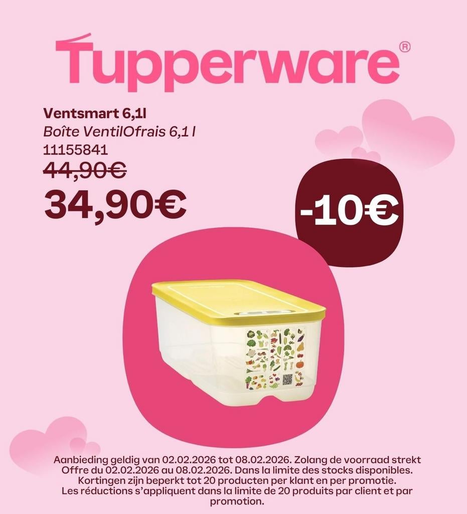 Nieuwe Tupperware Ventsmart 6,1L vershouddoos, Huis en Inrichting, Keuken | Tupperware, Nieuw, Ophalen of Verzenden