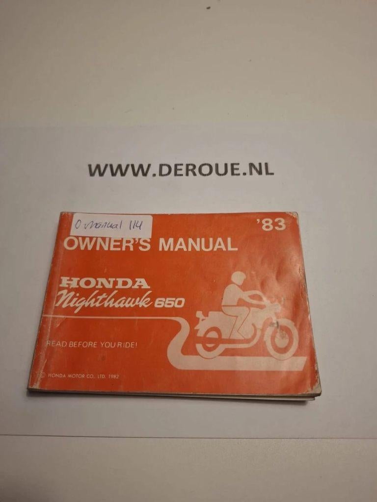 114 0WNERS MANUAL HONDA NIGHTHAWK 650 1983  USED, Motoren, Ophalen of Verzenden, Honda