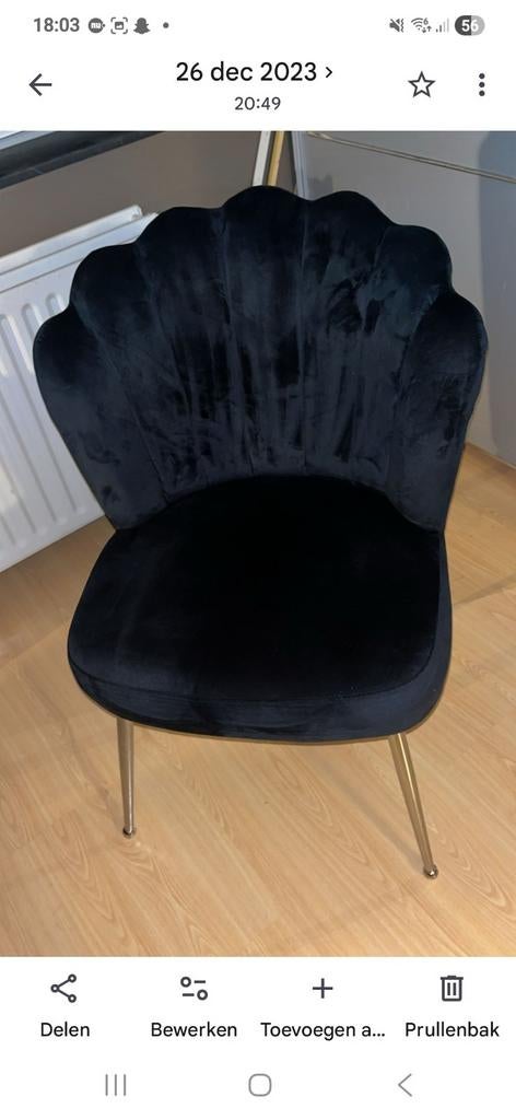 Vlinderstoel zwart, Ophalen, Zo goed als nieuw, Zwart, Eén