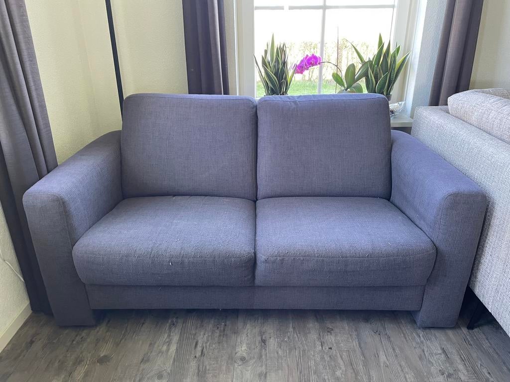 Bankstel grijs 2 en 3 zits, Ophalen, Gebruikt, 75 tot 100 cm, Rechte bank