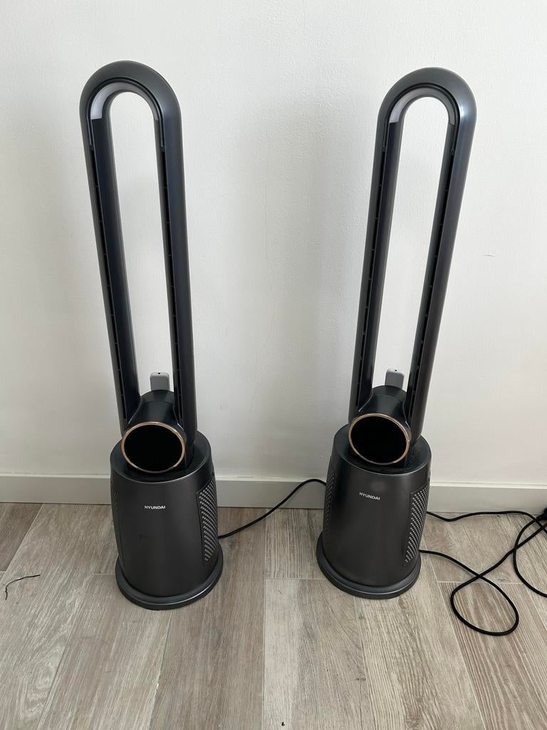 2x Hyundai ventilatoren met afstandsbediening, Ophalen, Ventilator met afstandsbediening, Zo goed als nieuw, Torenventilator