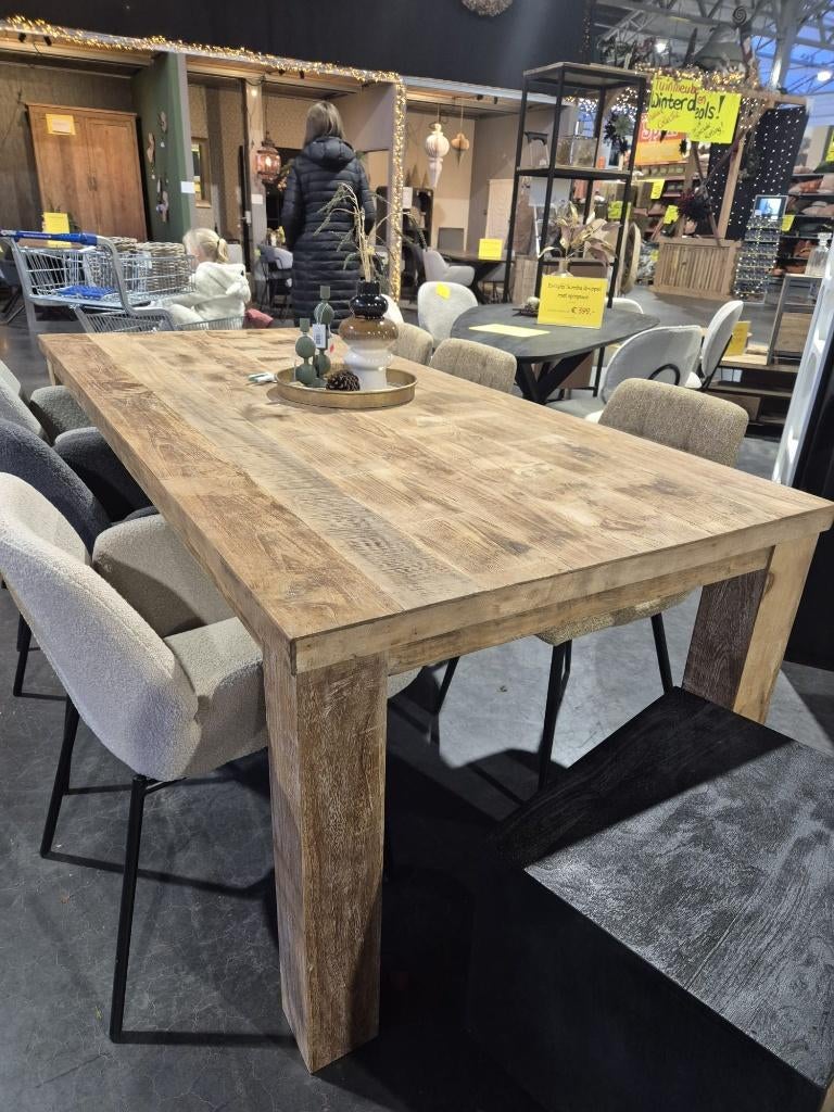 Nieuwe eettafel, Ophalen, 100 tot 150 cm, Teakhout, Vijf personen of meer