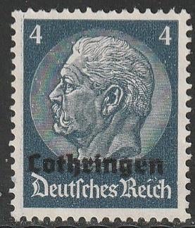 Bezet Lotharingen 1940 2 Hindenburg 4p, Ongebruikt, Ophalen of Verzenden, Overige periodes, Postfris