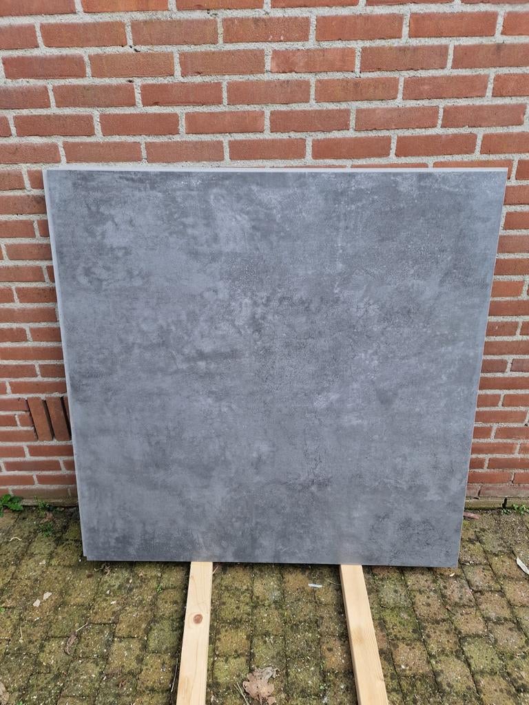 Vloertegel 120x120cm antraciet, 5 stuks, ca. 7,2m2, Ophalen, 60 cm of meer, Nieuw, 5 tot 10 m²