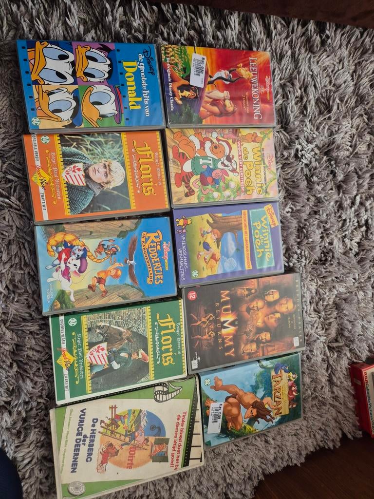 10 VHS banden: Disney, Floris en meer (5), Alle leeftijden, Ophalen, Gebruikt, Overige genres