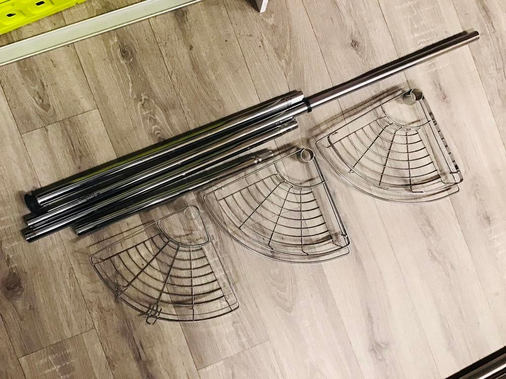 RVS Badkamer rek, klembaar vloer tot plafond, 255cm / 260cm, Ophalen of Verzenden, Gebruikt, Overige typen