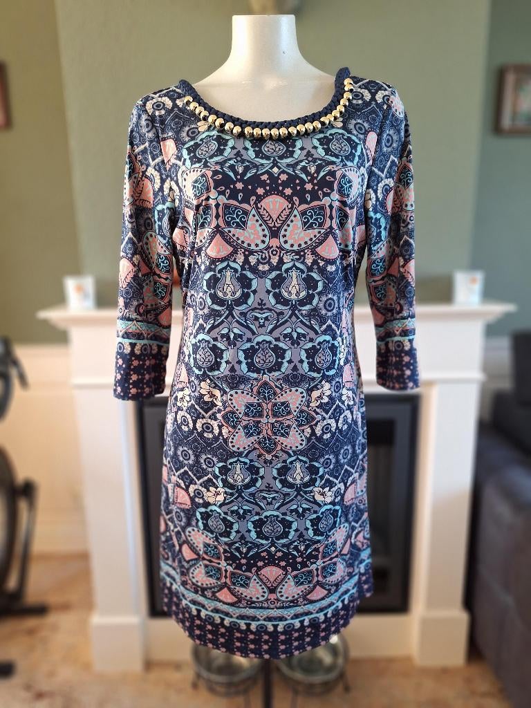 K-Design K design mooie hals en rug detail jurk XL, K-design, Maat 46/48 (XL) of groter, Zo goed als nieuw, Knielengte