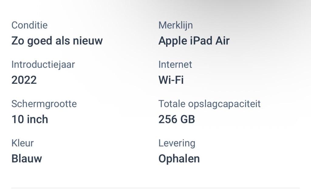 iPad, Zo goed als nieuw, 256 GB, Ophalen, 10 inch