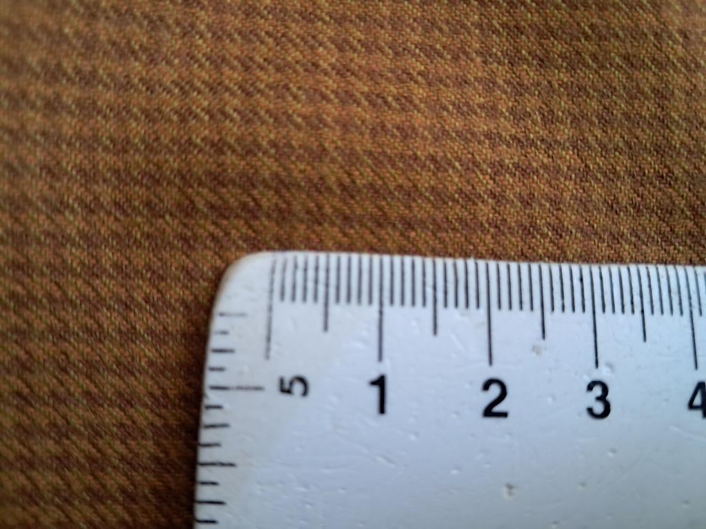 Kleine lap 100% wol stof oker pied de poule, Wol, 120 cm of meer, Geel, Nieuw