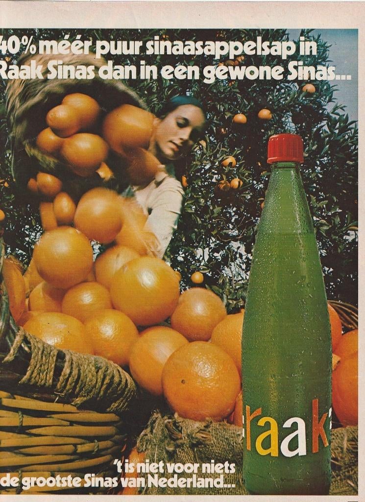 Retro reclame 1971 Raak sinas frisdrank echt de grootste, Verzamelen, Verzenden, Overige typen