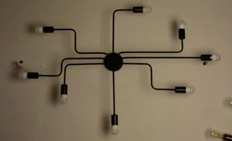 Moderne Plafondlamp met Meerdere Armen - Zwart Design, Ophalen, Nieuw, Metaal