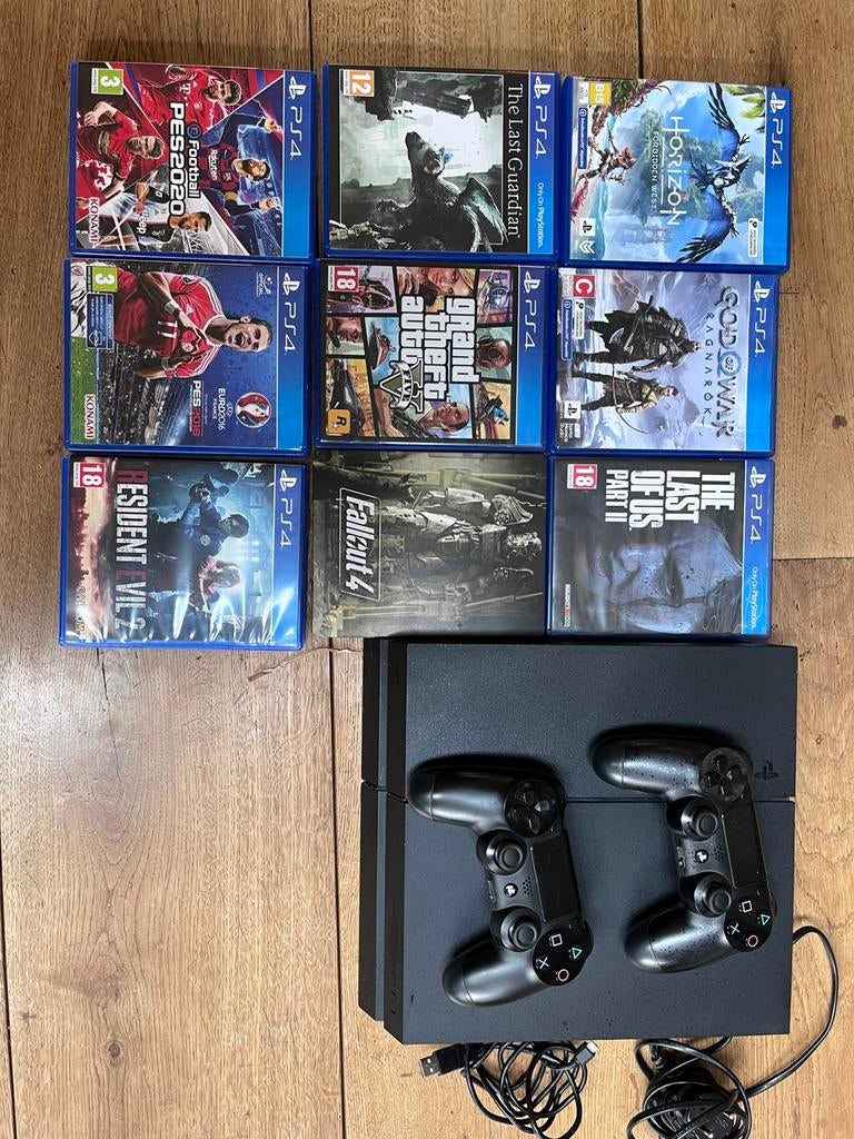 PS4-bundel met 2 controllers en 9 games, Spelcomputers en Games, Spelcomputers | Sony PlayStation 4, Ophalen, Met 2 controllers