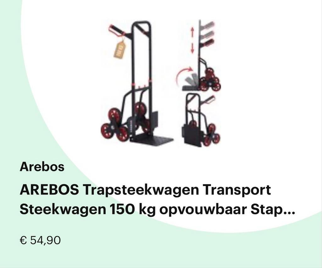 AREBOS Trapsteekwagen 150 kg opvouwbaar, Ophalen, Nieuw, Steekwagen