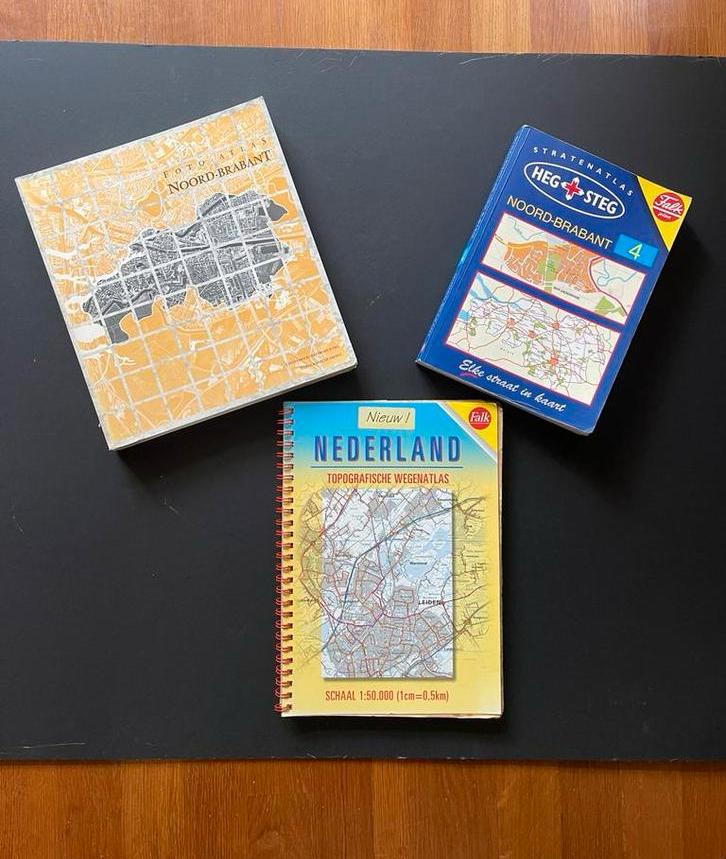 FALK STRATEN ATLAS, WEGEN ATLAS EN FOTOATLAS NOORD-BRABANT, Gelezen, Ophalen of Verzenden, Landkaart, 1800 tot 2000