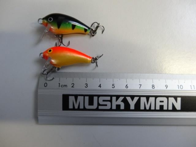 Kunstaas: Gebruikte Rapala Mini Fat Rap (MFR-3) pluggen, Watersport en Boten, Verzenden, Gebruikt, Overige typen
