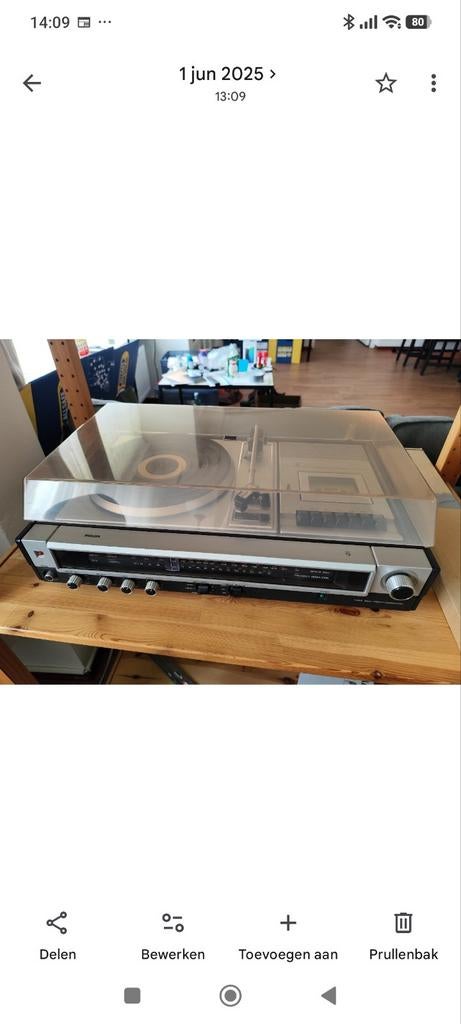 Philips stereo set met platenspeler en cassettedeck, Ophalen, Gebruikt, Tuner of Radio, Philips