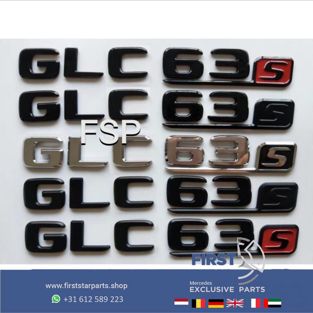 W253 GLC63S EMBLEEM ZWART LOGO Mercedes GLC Klasse 63 S AMG