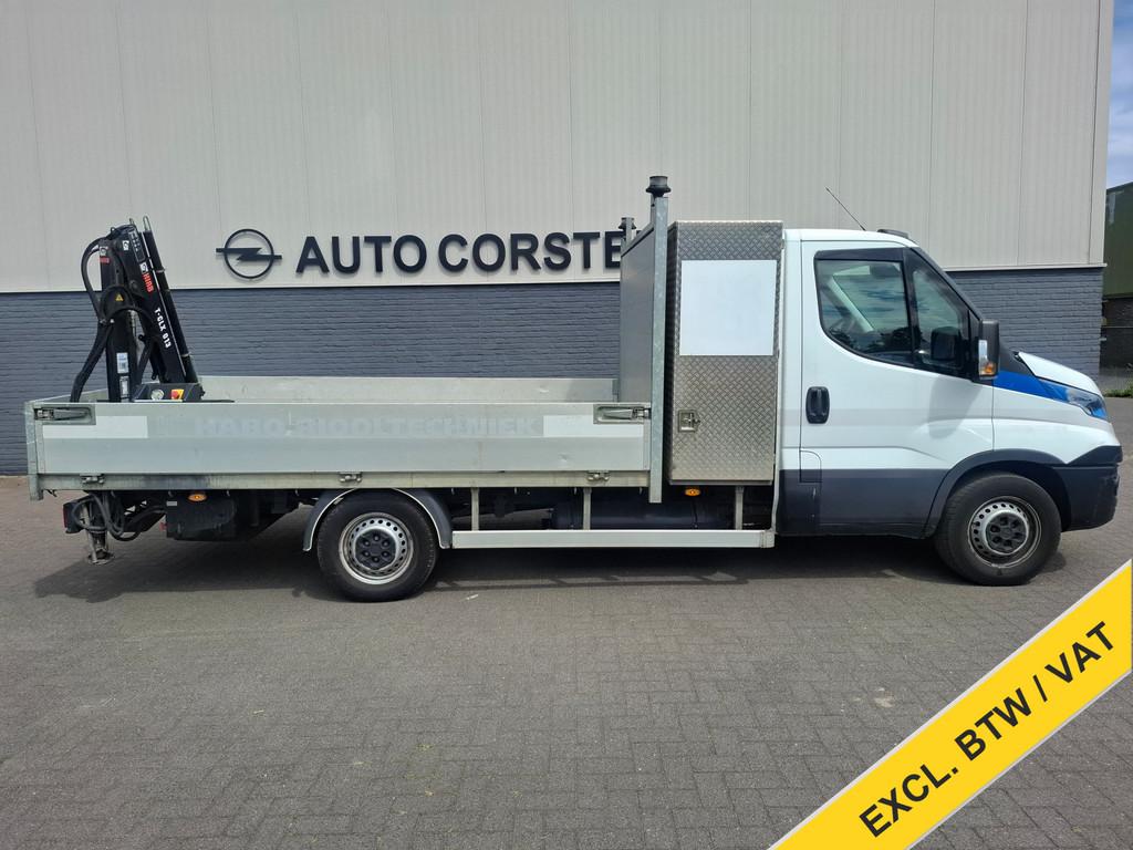 Iveco Daily 3.0I CNG AARDGAS Kraan wagen Open Laad bak AUT-6, Gebruikt, 4 cilinders, Wit, Origineel Nederlands