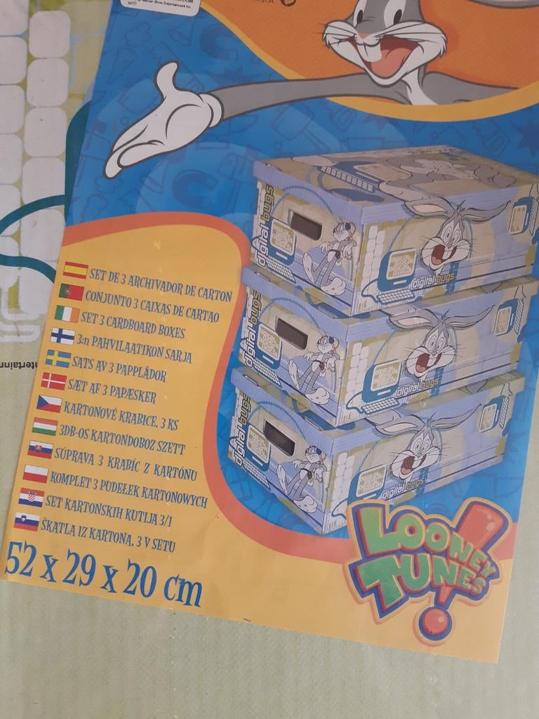Pak van 3 Looney Tunes Opbergdozen met deksel II, Huis en Inrichting, Ophalen, Nieuw
