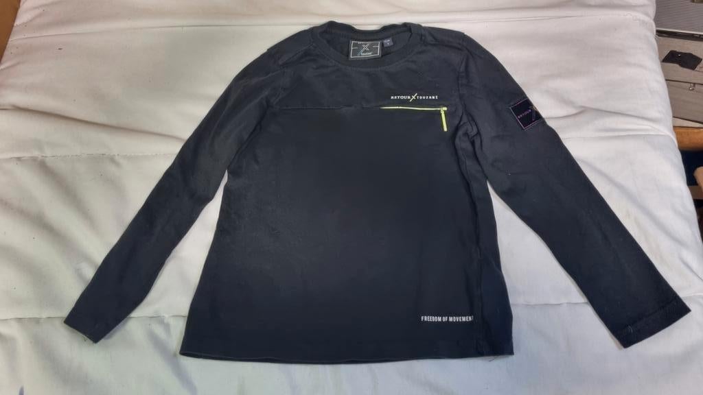 Retour Touzani Zwart Shirt Maat 5, Ophalen of Verzenden, Zo goed als nieuw, Retour touzani, Jongen