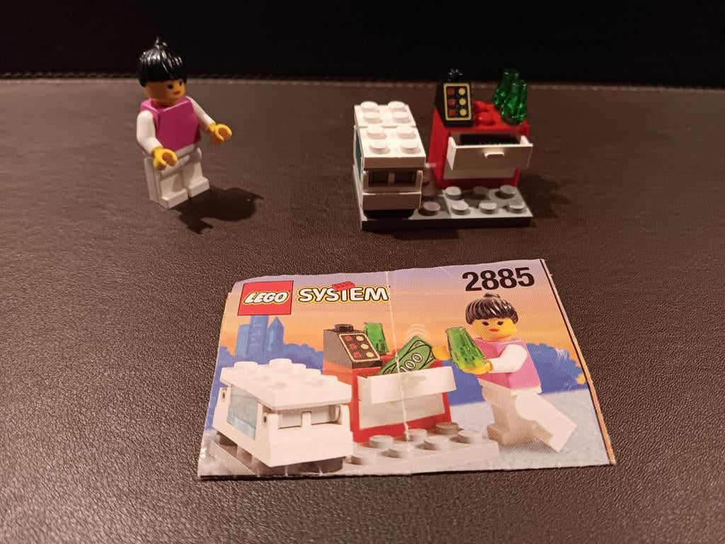Vintage Lego System 2885 Geldautomaat met Minifiguur, Ophalen of Verzenden, Gebruikt, Complete set, Lego
