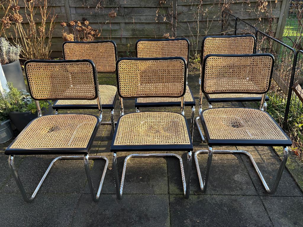 Thonet S32V stoel look-a-like zwart (6x), Ophalen, Gebruikt, Zwart, Thonet S32V