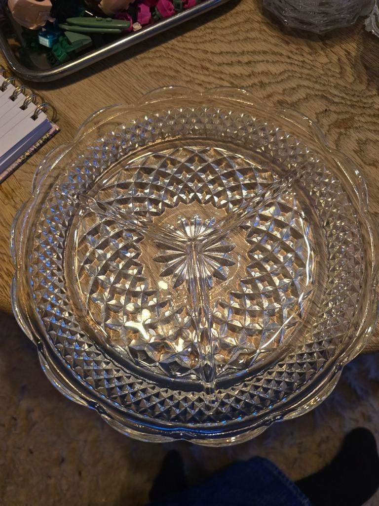 Vintage Anchor Hocking Wexford Ronde Verdeelschaal nr. 7, Ophalen of Verzenden