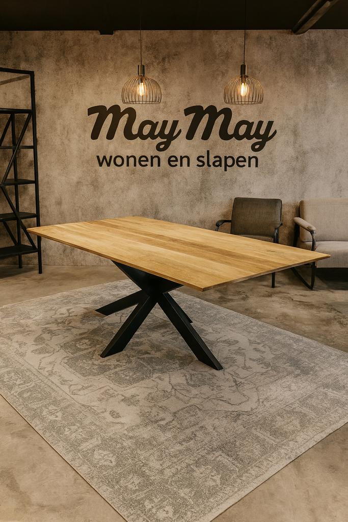 Eettafel rechthoekig vlak blad Mango 200 Direct/Leverbaar