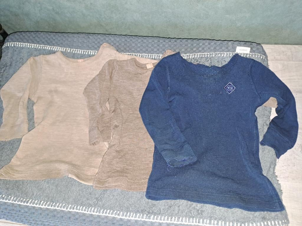 Dilling longsleeves merinowol 68/74 en 1x 80, Kleding | Dames, Ophalen of Verzenden, Gedragen, Blauw, Lange mouw