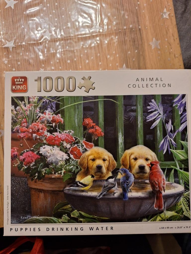 King puzzel pups en vogels, Ophalen of Verzenden, 500 t/m 1500 stukjes, Zo goed als nieuw, Legpuzzel